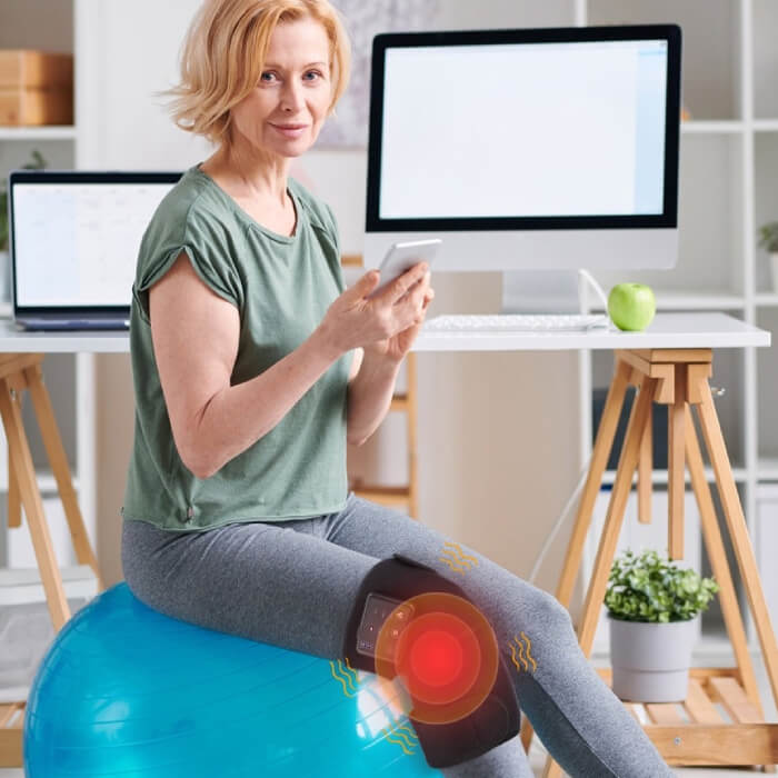 Wireless Knee Massager Brace with Heat and Vibration